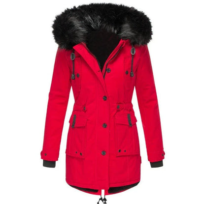 Frauen Wintermantel Kapuze Warm Stylish