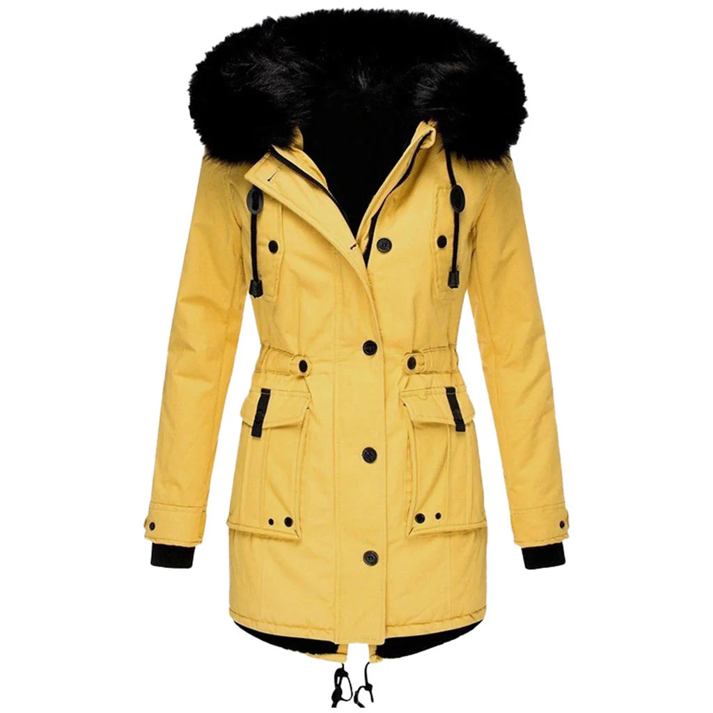 Frauen Wintermantel Kapuze Warm Stylish