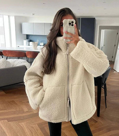 Übergröße Fleecejacke Warme Winterjacke Damen