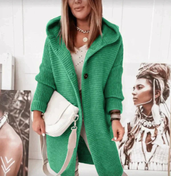 Kuschelige Strickjacke mit Kapuze Großzügig