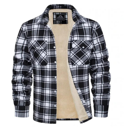 Stylischer Karomantel mit Weichfleece