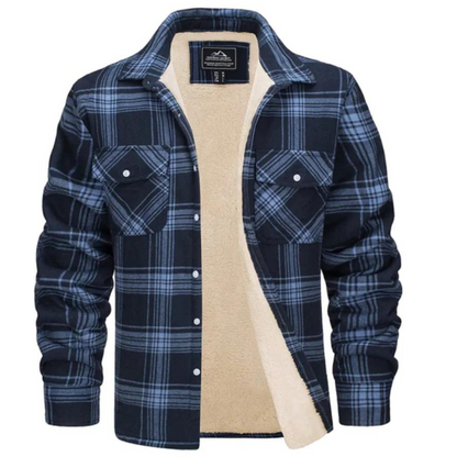 Stylischer Karomantel mit Weichfleece