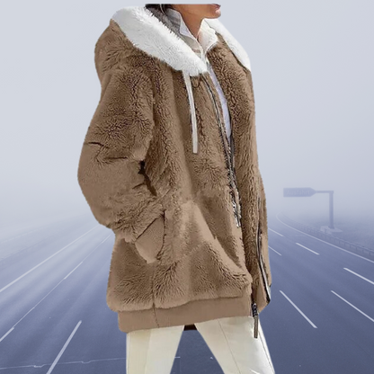 Übergroße Damenjacke Teddyfell Warm Wintermantel