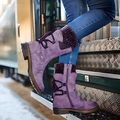 Winterstiefel Damen Warm Schnürsenkel