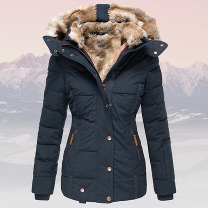 Winter Daunenjacke Warm Fellkragen Kapuze