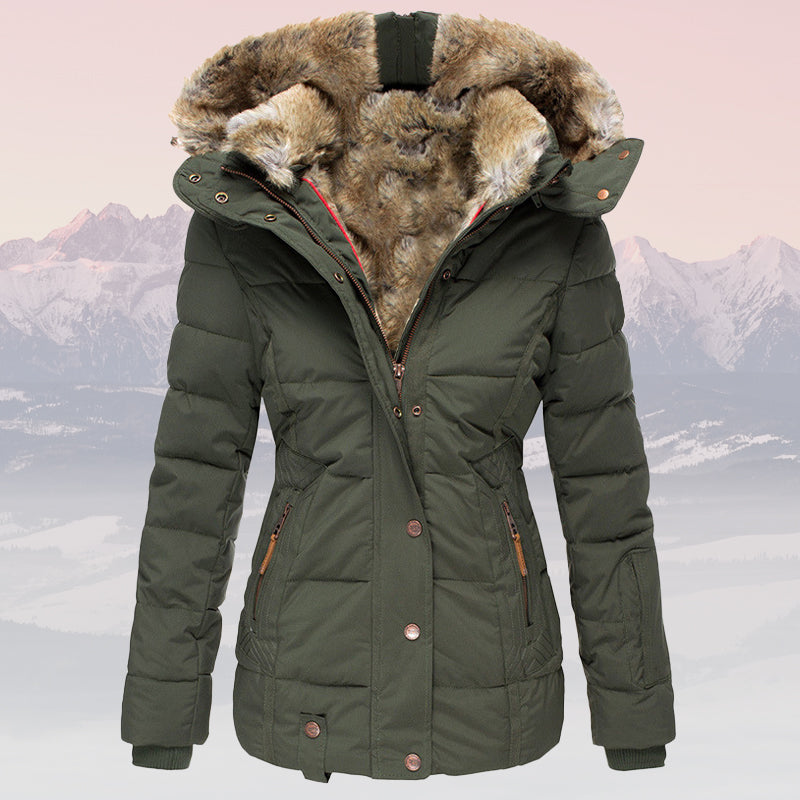 Winter Daunenjacke Warm Fellkragen Kapuze