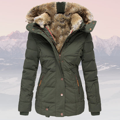 Winter Daunenjacke Warm Fellkragen Kapuze