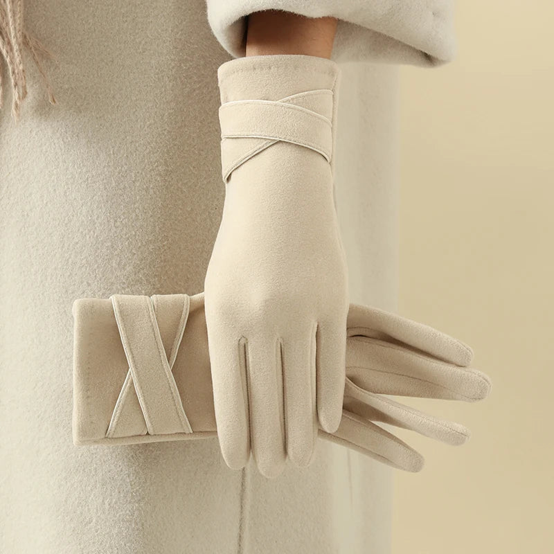 Weiche Damen Handschuhe Samt - IdealeKleiden
