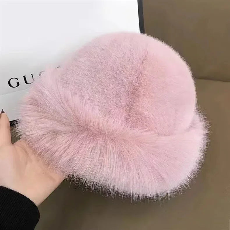 Frauen Wintermütze Kunstpelz Warm Elegant