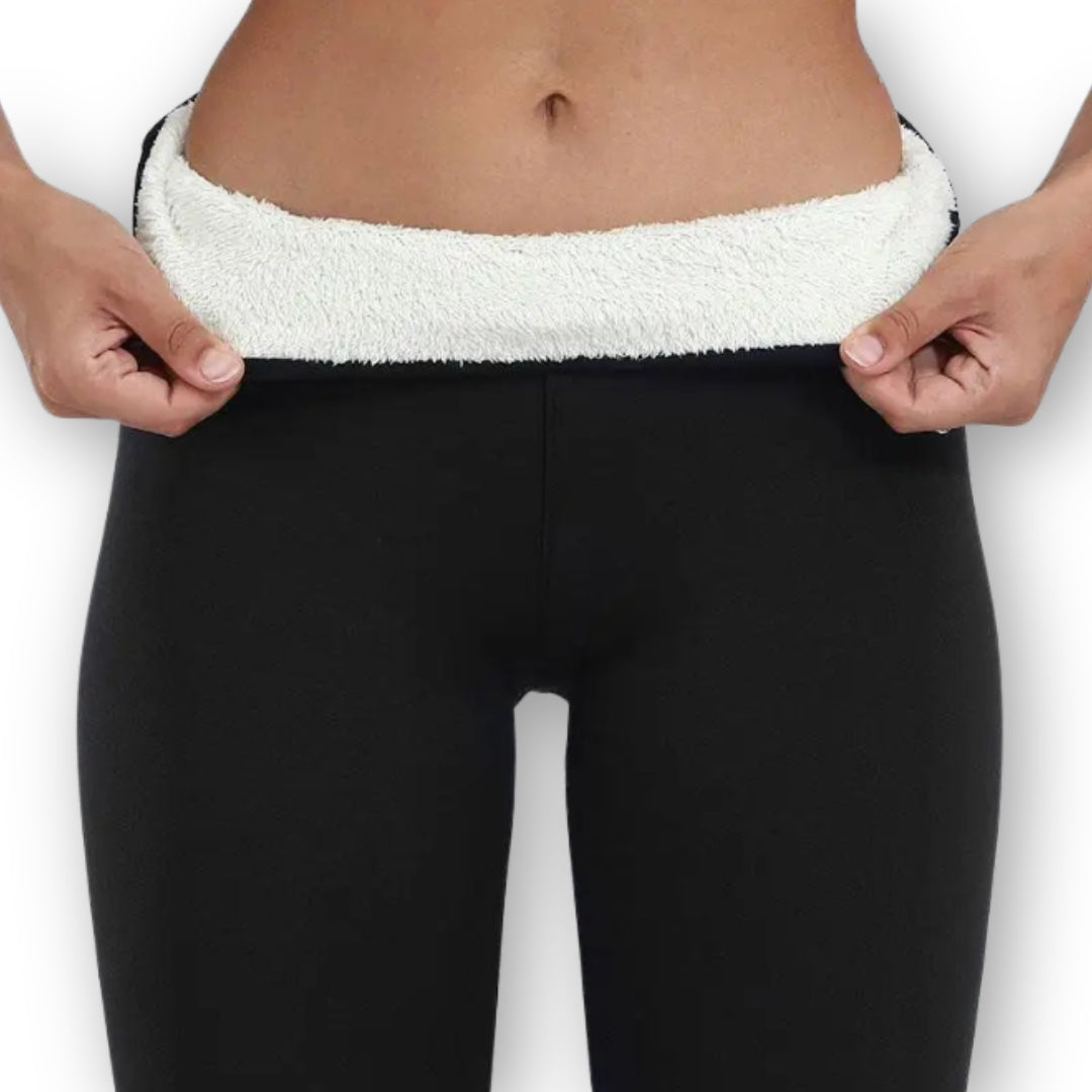 Damens Leggings Fleece Weich Elastisch - IdealeKleiden