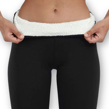 Damens Leggings Fleece Weich Elastisch - IdealeKleiden