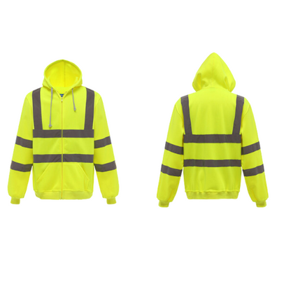 Reflektierende Warnjacke Herren Kapuze Sicherheitskleidung
