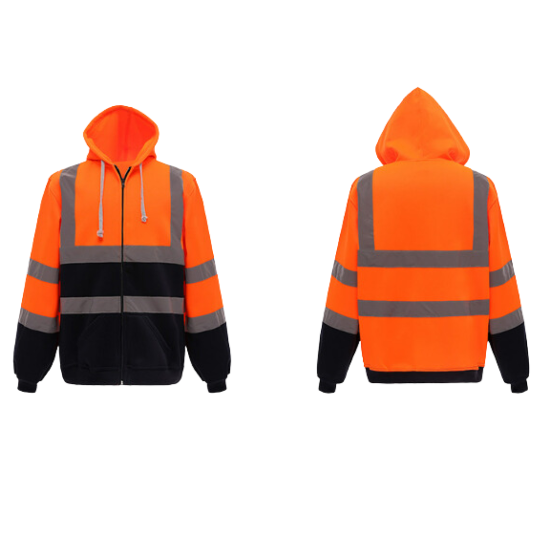 Reflektierende Warnjacke Herren Kapuze Sicherheitskleidung