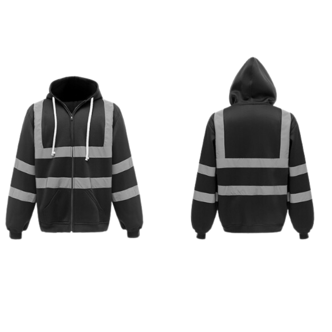 Reflektierende Warnjacke Herren Kapuze Sicherheitskleidung