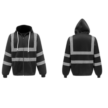 Reflektierende Warnjacke Herren Kapuze Sicherheitskleidung