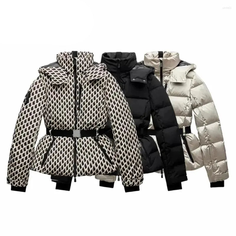 Elegante Steppjacke Damen Mit Gürtel - IdealeKleiden