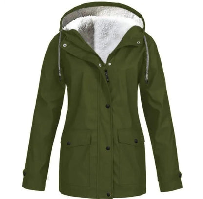 Warme Fleece-Jacke Damen Outdoor Kapuze