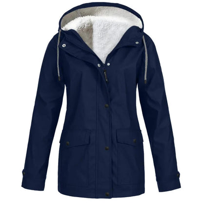 Warme Fleece-Jacke Damen Outdoor Kapuze