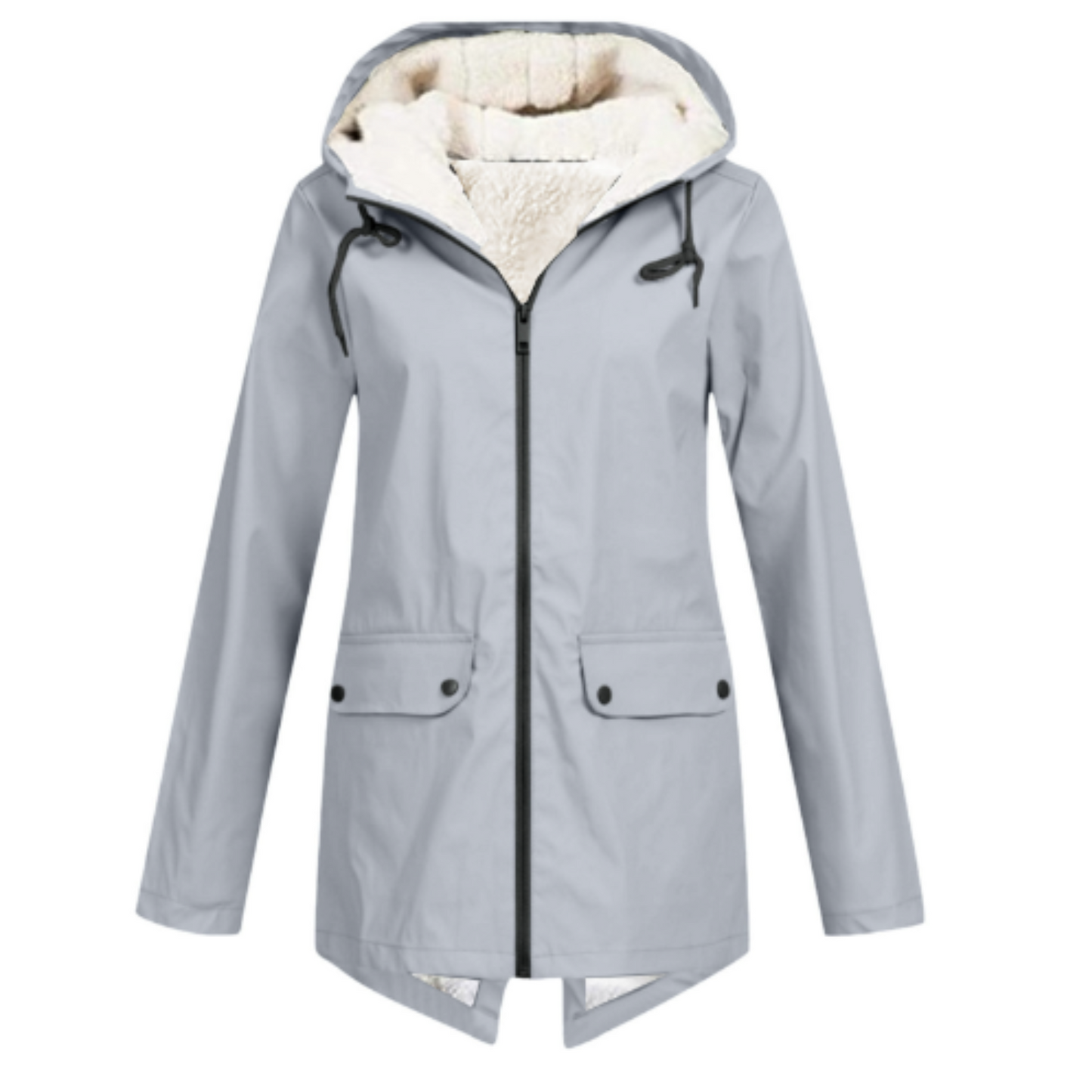 Wasserdichte Damenjacke Warm mit Kapuze und Fleece-Futter