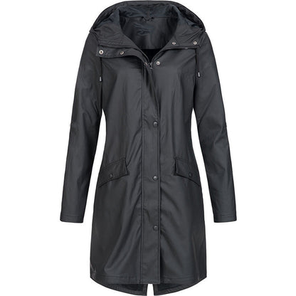 Frauen Regenjacke Stilvoll Kapuzenjacke