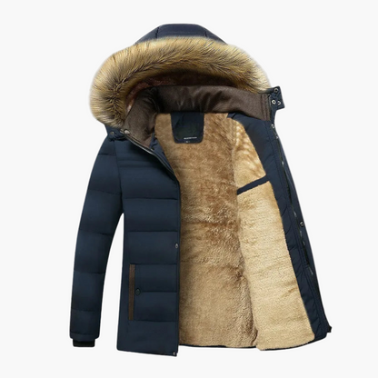 Herren Winterparka Robust Kapuze Fellinnenfutter