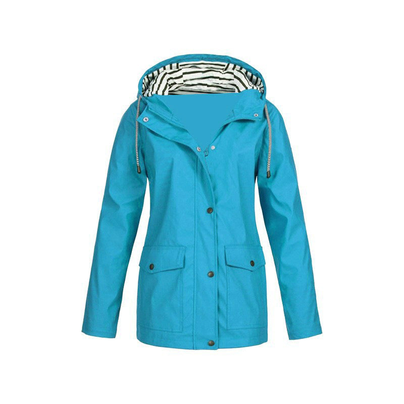 Wasserdichte Regenjacke Damen Elegant Mid-Length