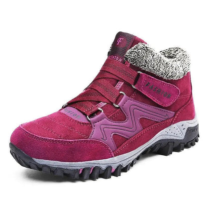 Wasserdichte Stiefeletten Schwarz Frauen - Warme Winterstiefel Lederschwarz