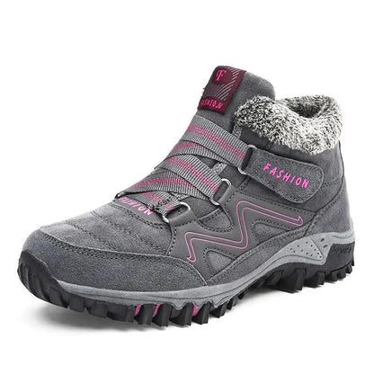 Wasserdichte Stiefeletten Schwarz Frauen - Warme Winterstiefel Lederschwarz