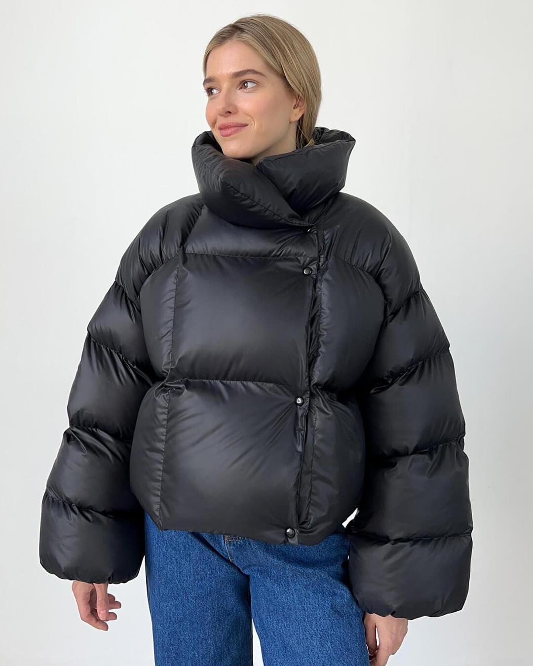 Damen Steppjacke Übergroß Warm WinteractionDate