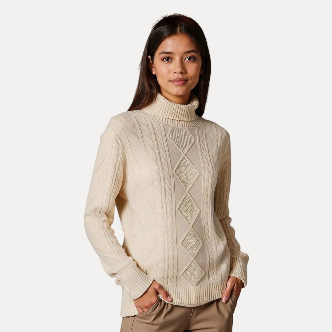 Damenschal Strickpullover Stehkragen - IdealeKleiden