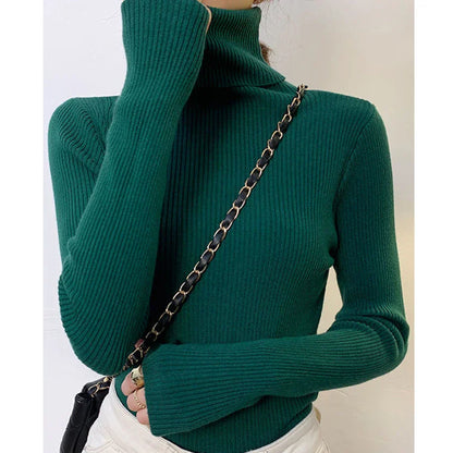 Damen Pullover Rollkragen Weich