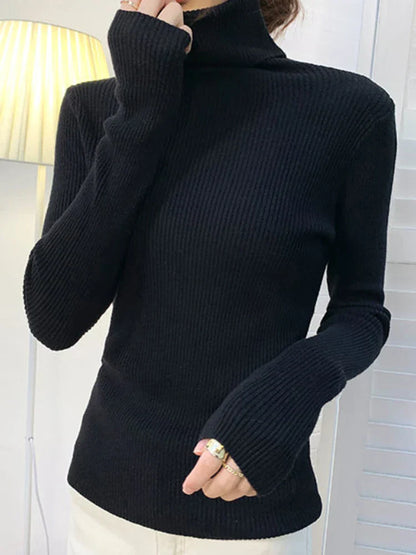 Damen Pullover Rollkragen Weich