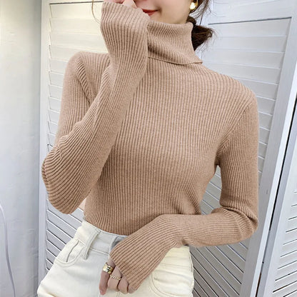 Damen Pullover Rollkragen Weich