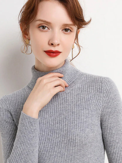 Damen Pullover Rollkragen Weich