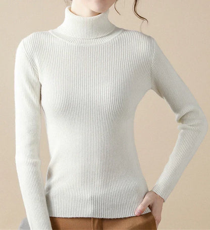 Damen Pullover Rollkragen Weich