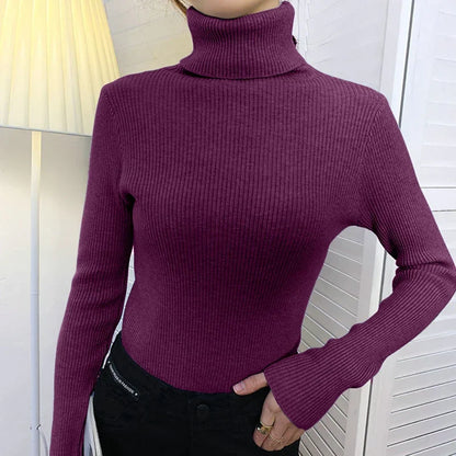 Damen Pullover Rollkragen Weich