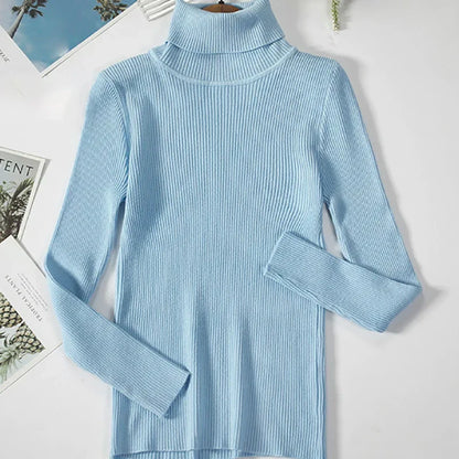 Damen Pullover Rollkragen Weich
