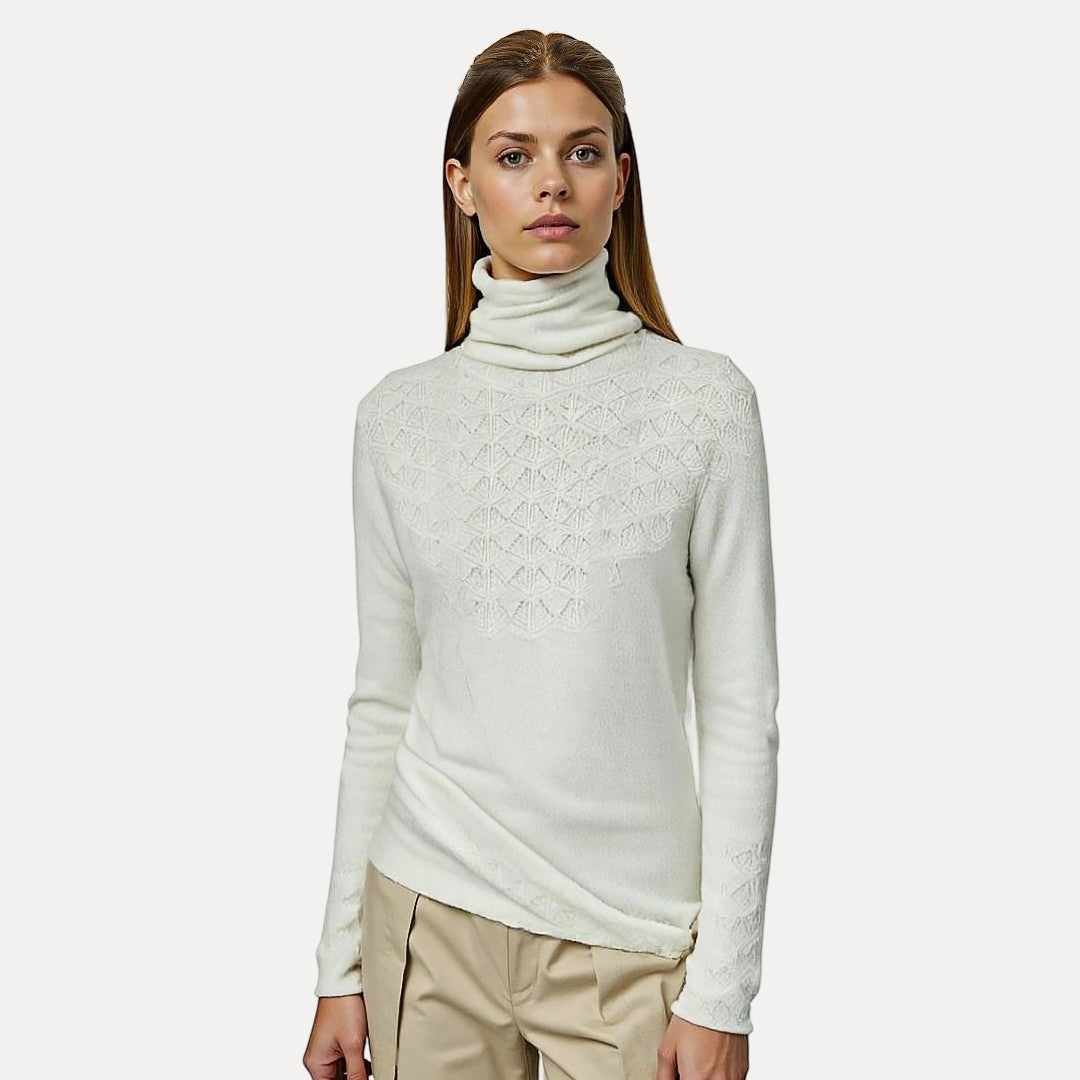Weiche Damen Pullover Rollkragen Acryl
