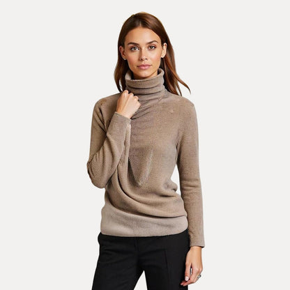 Weiche Damen Pullover Rollkragen Acryl