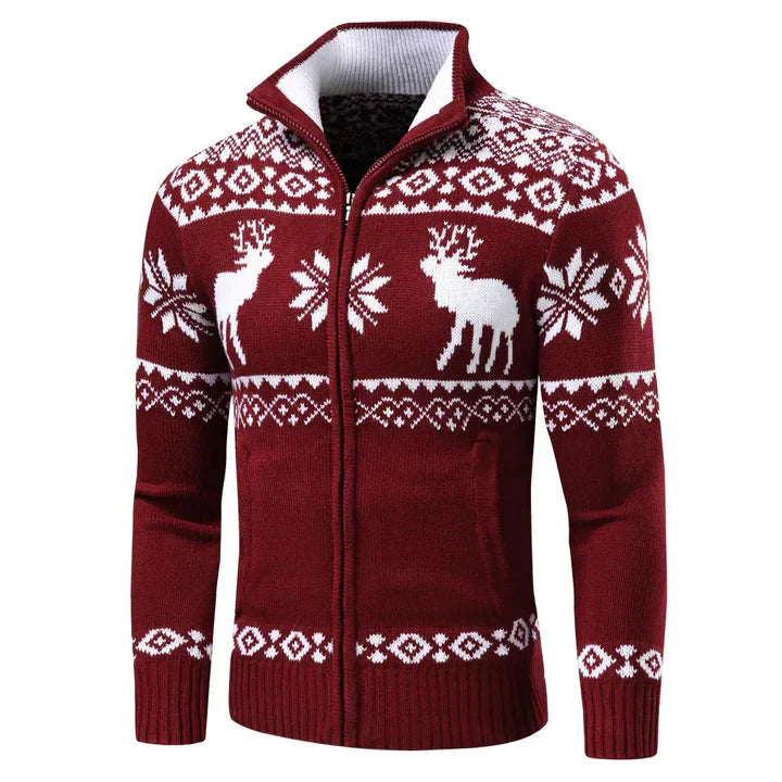 Weihnachts-Pullover Stehkragen Festlich