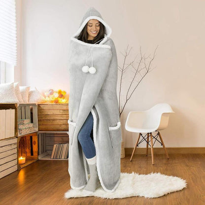 Kuschelige Fußdecke mit Taschen für kalte Tage