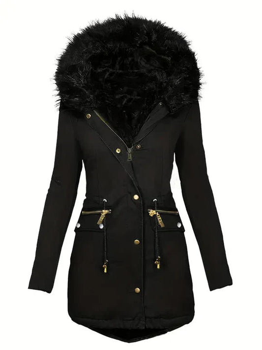Warme Winterjacke Damen mit Kapuze - IdealeKleiden