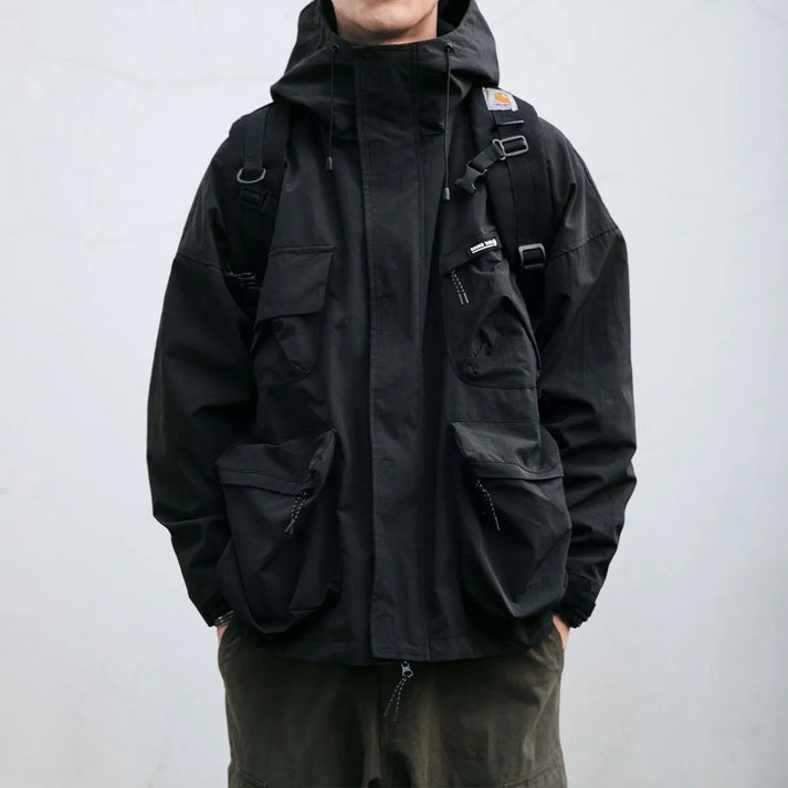 Herren Outdoor Jacke Oversize Kapuze Waterproof - IdealeKleiden