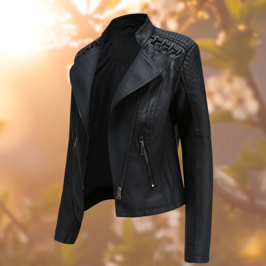 Elegante Lederjacke Zeitlos Schwarz