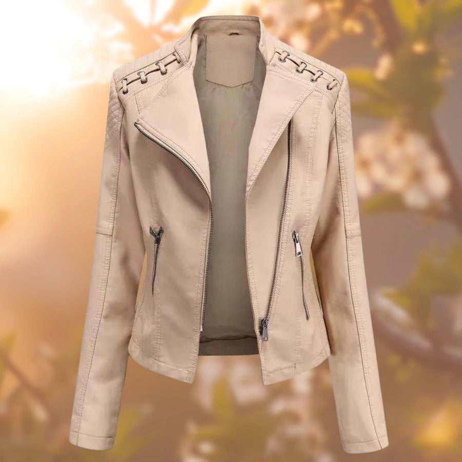Elegante Lederjacke Zeitlos Schwarz