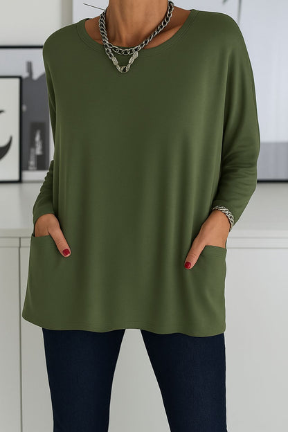 Damen Lockeres Langarmshirt Elegante Bluse