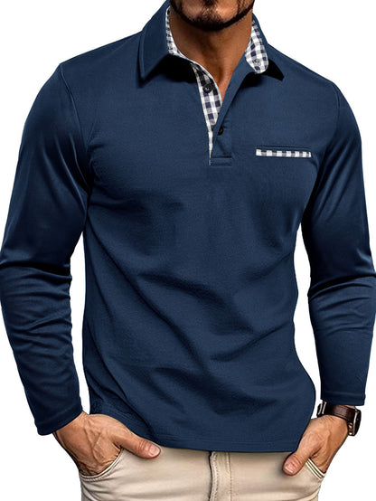 Herren Poloshirt Langarm Komfortable Qualität