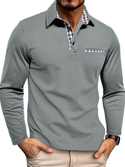 Herren Poloshirt Langarm Komfortable Qualität