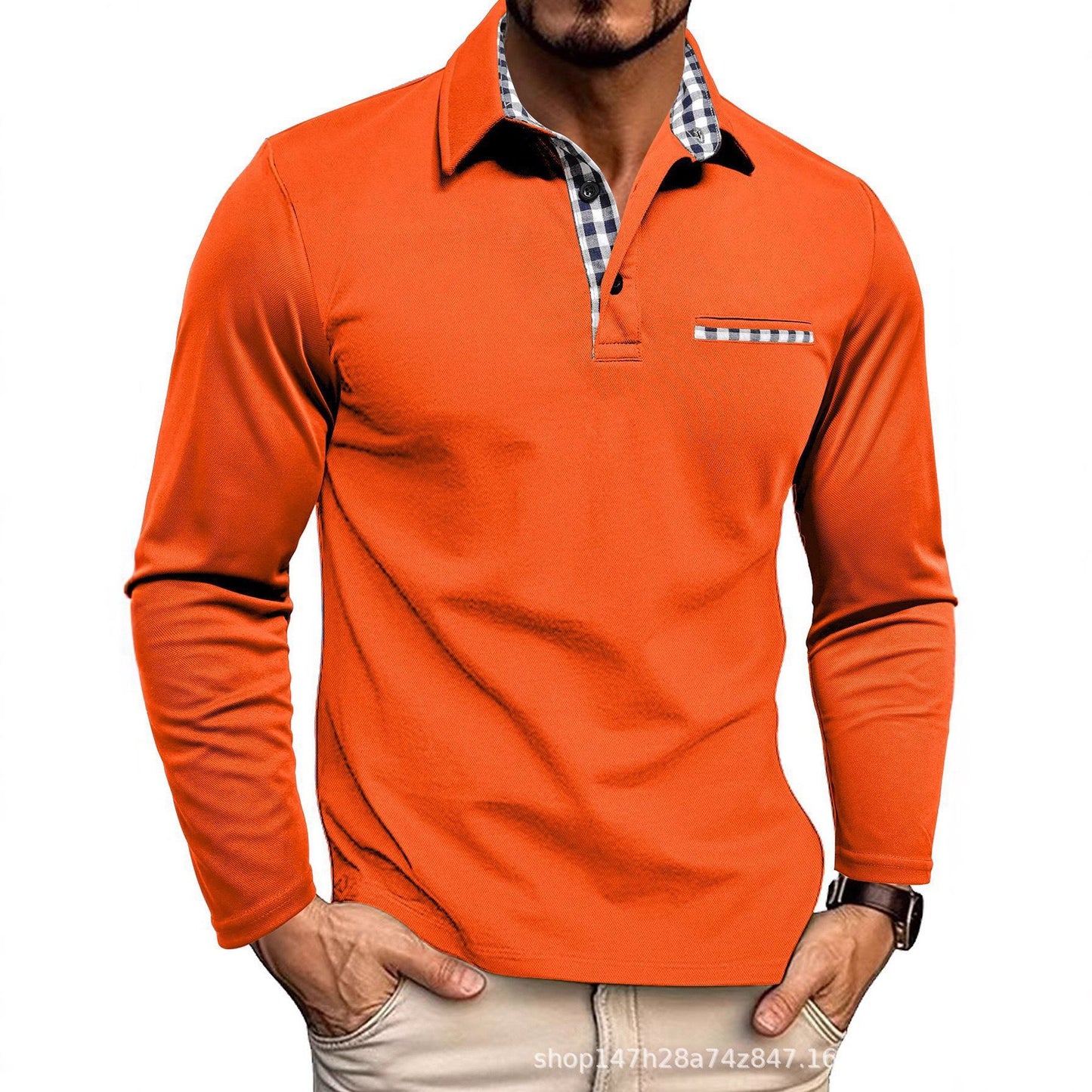 Herren Poloshirt Langarm Komfortable Qualität