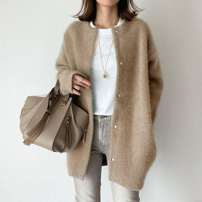 Damenschal Strickjacke Knöpfe Langarm